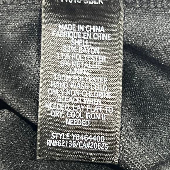 Guess Bodycon Dress Size Small Black Silver Lurex Backless Logo Long Sleeve - Picture 10 of 10